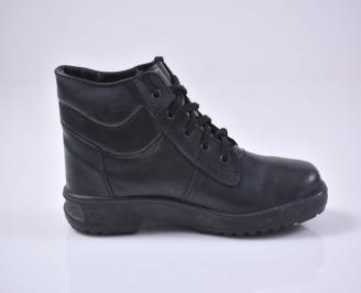 Мъжки боти естествена кожа черни EOBUVKIBG