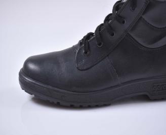 Мъжки боти естествена кожа черни EOBUVKIBG