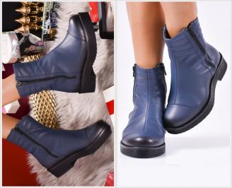 Дамски боти от естествена кожа сини