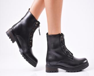 Дамски боти от естествена кожа черни