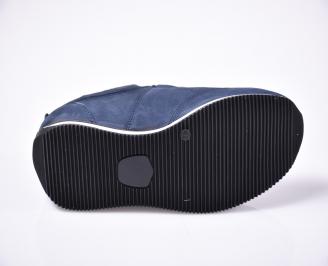 Мъжки спортно елегантни  обувки естествена кожа сини