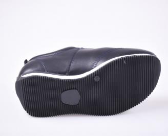 Мъжки спортно елегантни  обувки естествена кожа сини