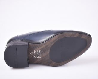 Мъжки официални обувки естествена кожа сини