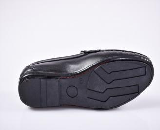 Мъжки спортно елегантни обувки естествена кожа черни