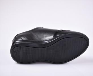 Мъжки спортно елегантни обувки естествена кожа черни