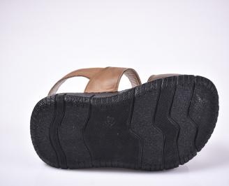 Мъжки сандали естествена кожа кафяви