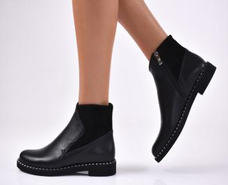 Дамски боти  естествена кожа черни