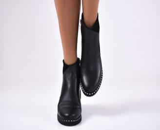 Дамски боти  естествена кожа черни