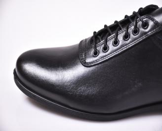 Мъжки спортно елегантни обувки естествена кожа черни