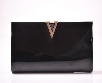 Абитуриентска чанта еко лак черна