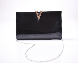 Абитуриентска чанта еко лак черна