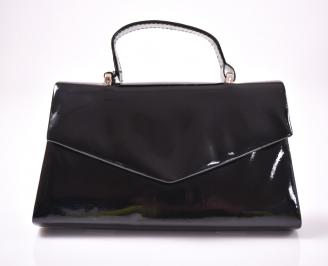 Абитуриентска чанта еко лак черна