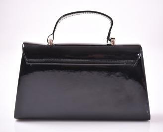 Абитуриентска чанта еко лак черна