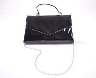 Абитуриентска чанта еко лак черна