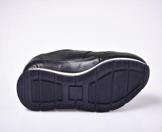 Мъжки спортно елегантни обувки естествена кожа черни