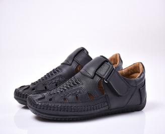 Мъжки сандали естествена кожа черни