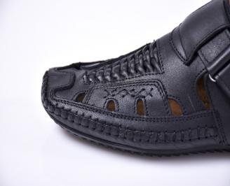 Мъжки сандали естествена кожа черни