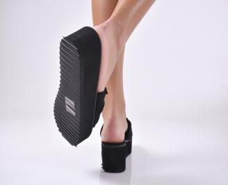 Дамски чехли  на платформа черни