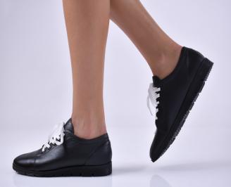 Дамски ежедневни обувки естествена кожа черни EOBUVKIBG