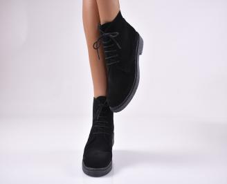 Дамски боти от естествен велур черни