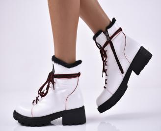 Дамски ежедневни боти естествена кожа бели