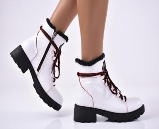 Дамски ежедневни боти естествена кожа бели