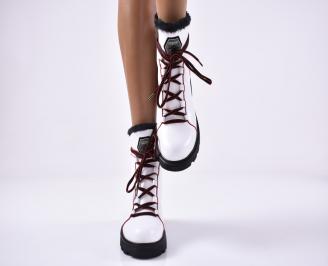 Дамски ежедневни боти естествена кожа бели