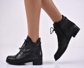 Дамски ежедневни боти естествена кожа черни