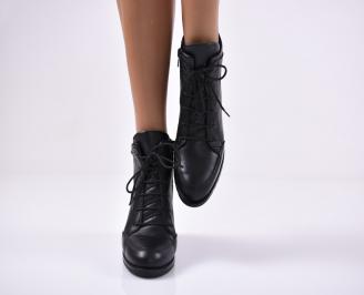 Дамски ежедневни боти естествена кожа черни