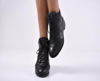 Дамски ежедневни боти естествена кожа черни