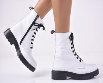 Дамски ежедневни  боти  естествена кожа бели