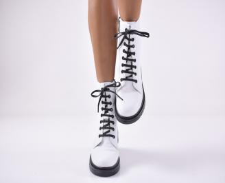 Дамски ежедневни  боти  естествена кожа бели