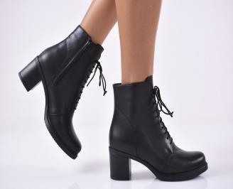 Дамски ежедневни  боти  естествена кожа черни