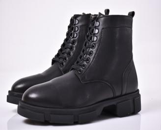 Мъжки боти естествена кожа черни