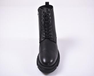 Мъжки боти естествена кожа черни