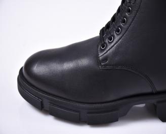 Мъжки боти естествена кожа черни