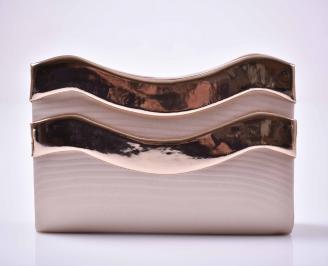 Елегантна абитуриентска чанта кожа пудра  EOBUVKIBG