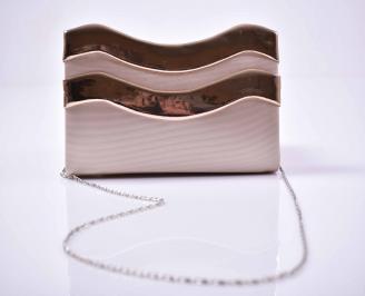 Елегантна абитуриентска чанта кожа пудра  EOBUVKIBG