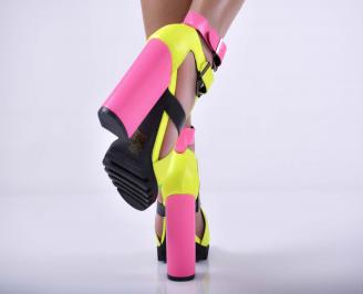 Дамски елегантни сандали  шарени EOBUVKIBG