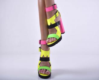 Дамски елегантни сандали  шарени EOBUVKIBG