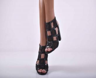 Дамски елегантни сандали черни EOBUVKIBG