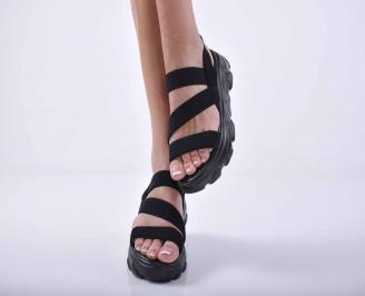 Дамски сандали на платформа черни EOBUVKIBG