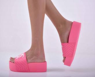 Дамски равни чехли пудра EOBUVKIBG