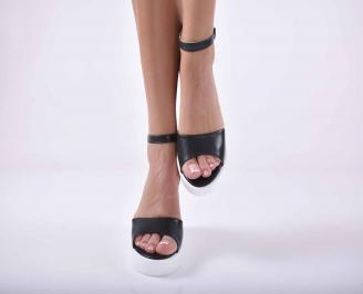 Дамски сандали на платформа черни EOBUVKIBG