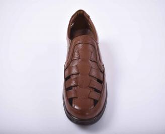 Мъжки сандали естествена кожа кафяви