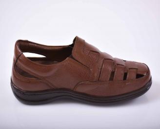 Мъжки сандали естествена кожа кафяви