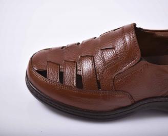 Мъжки сандали естествена кожа кафяви