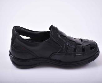 Мъжки сандали естествена кожа черни