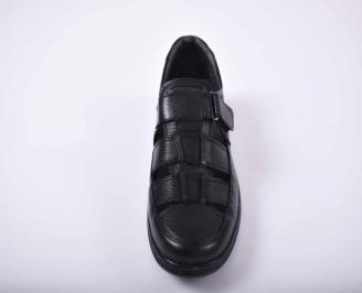 Мъжки сандали естествена кожа черни