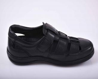 Мъжки сандали естествена кожа черни